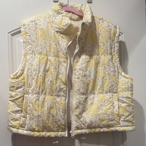 Yellow and Cream Quilted Vest